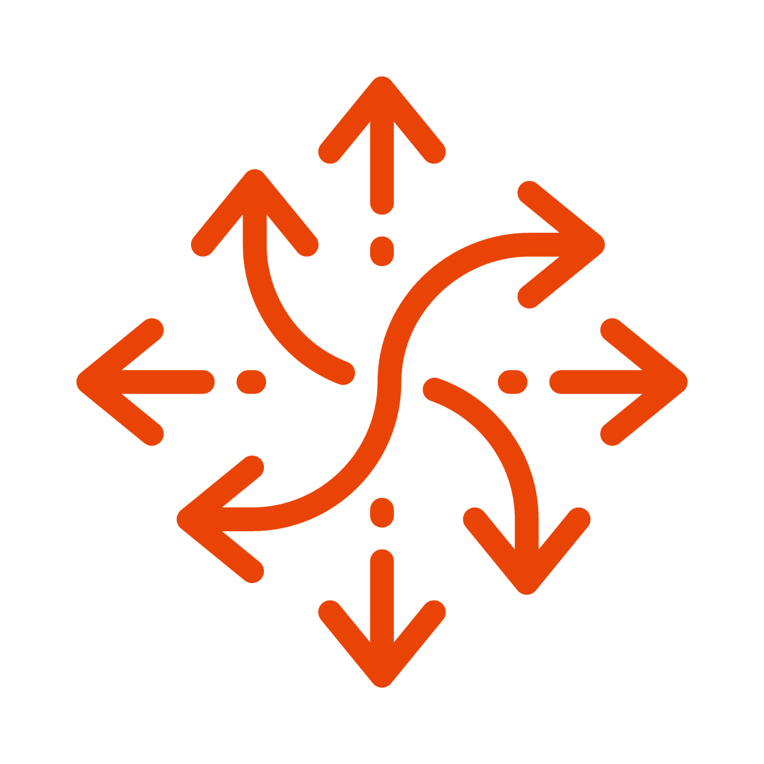 A red icon of four arrows pointing in different directions.