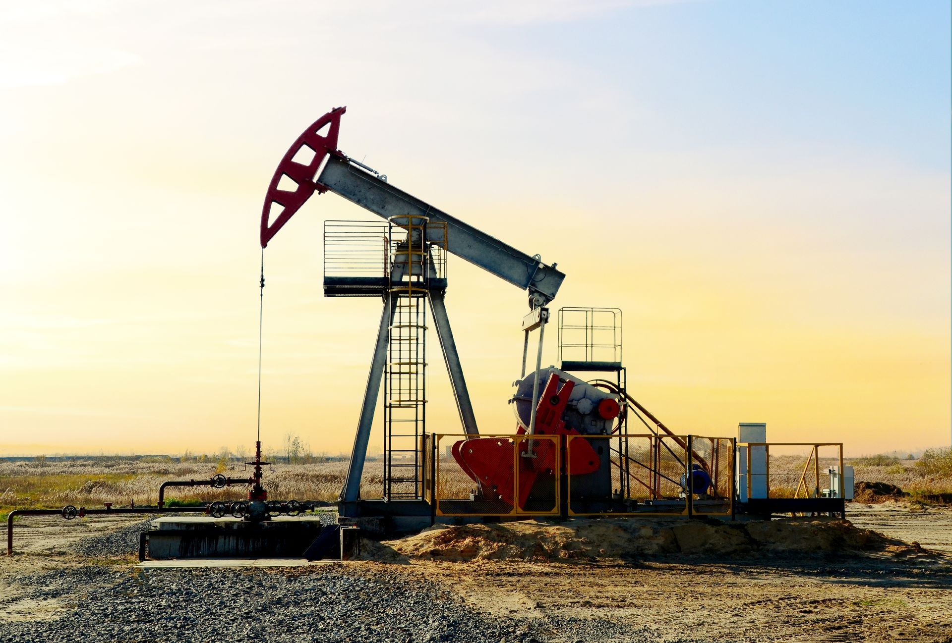 Oil pump jack in a dry
