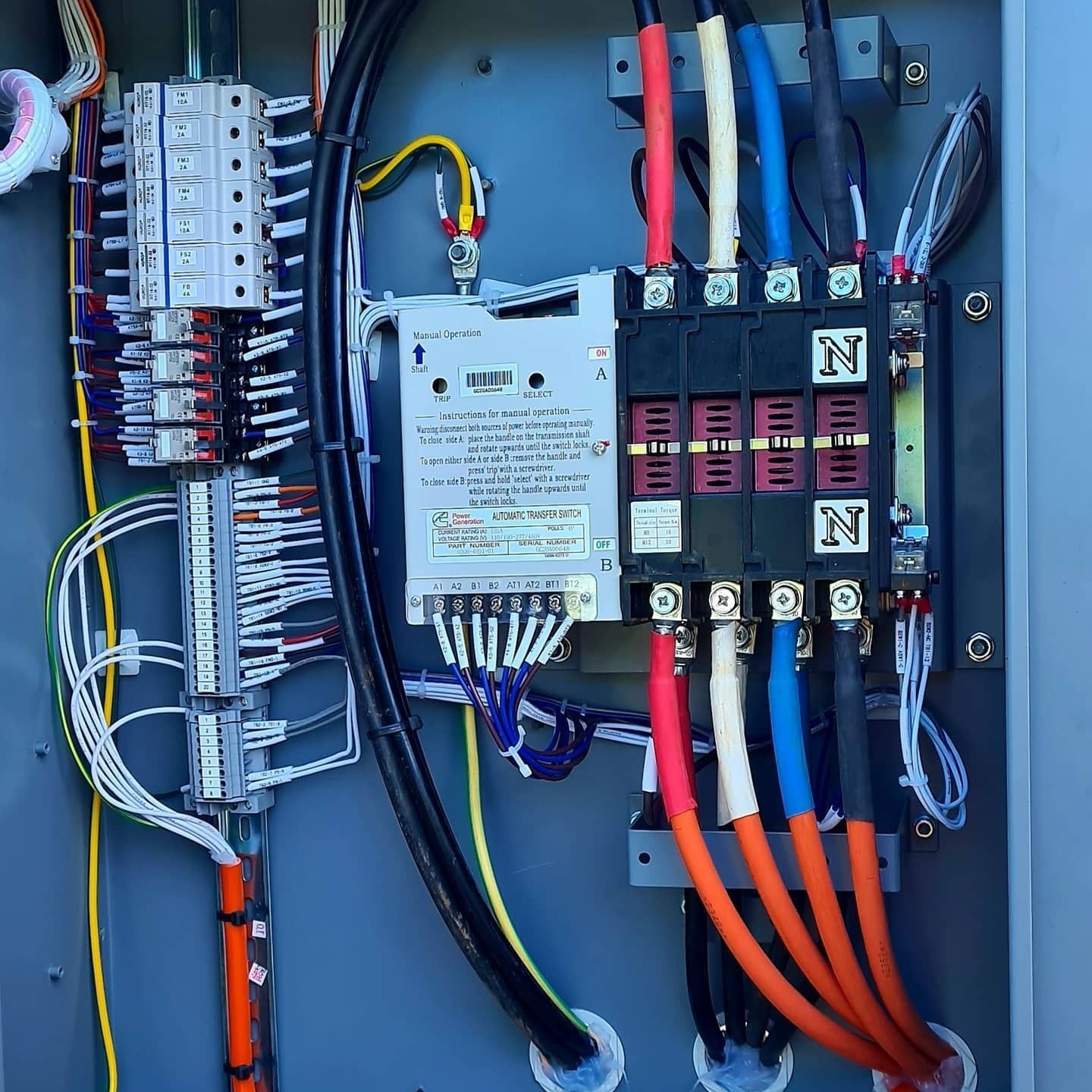 Electrical Panel With Wires and Circuit Breakers — FAW Electrical in Nowra Hill, NSW
