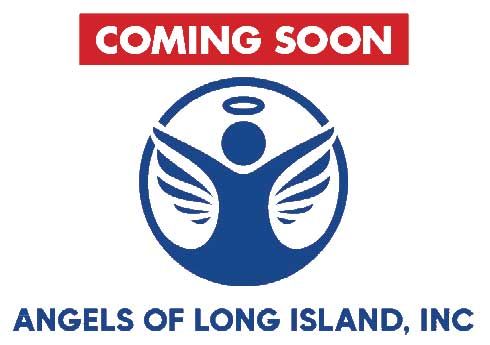 Angels of Long Island, Inc. logo with blue stylized human figure and wings