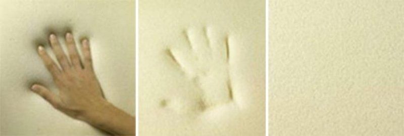 Impronta mano su memory foam - Ugo Home bologna
