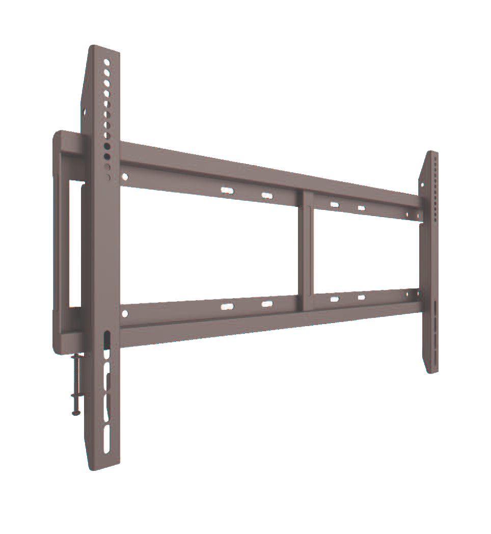 Brown adjustable wall-mount TV bracket on a white background