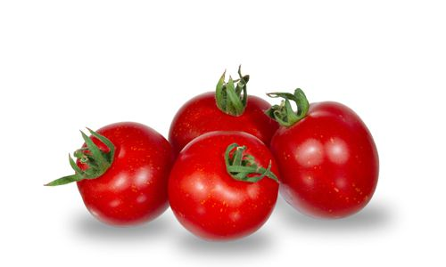 Rode eiercocktail tomaten met groene kroon. Speciaal voor de buitenteelt.