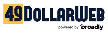 The 49 dollar web logo is powered by broadly