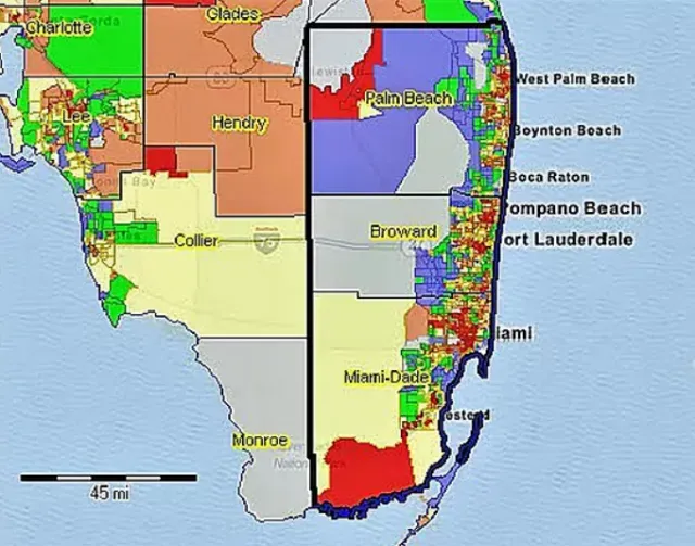 Map of Atlantis cremation service areas in Broward, Miami-Dade and Palm Beach counties
