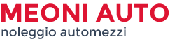 MEONI AUTO logo with red text and the subtitle “noleggio automezzi” in gray