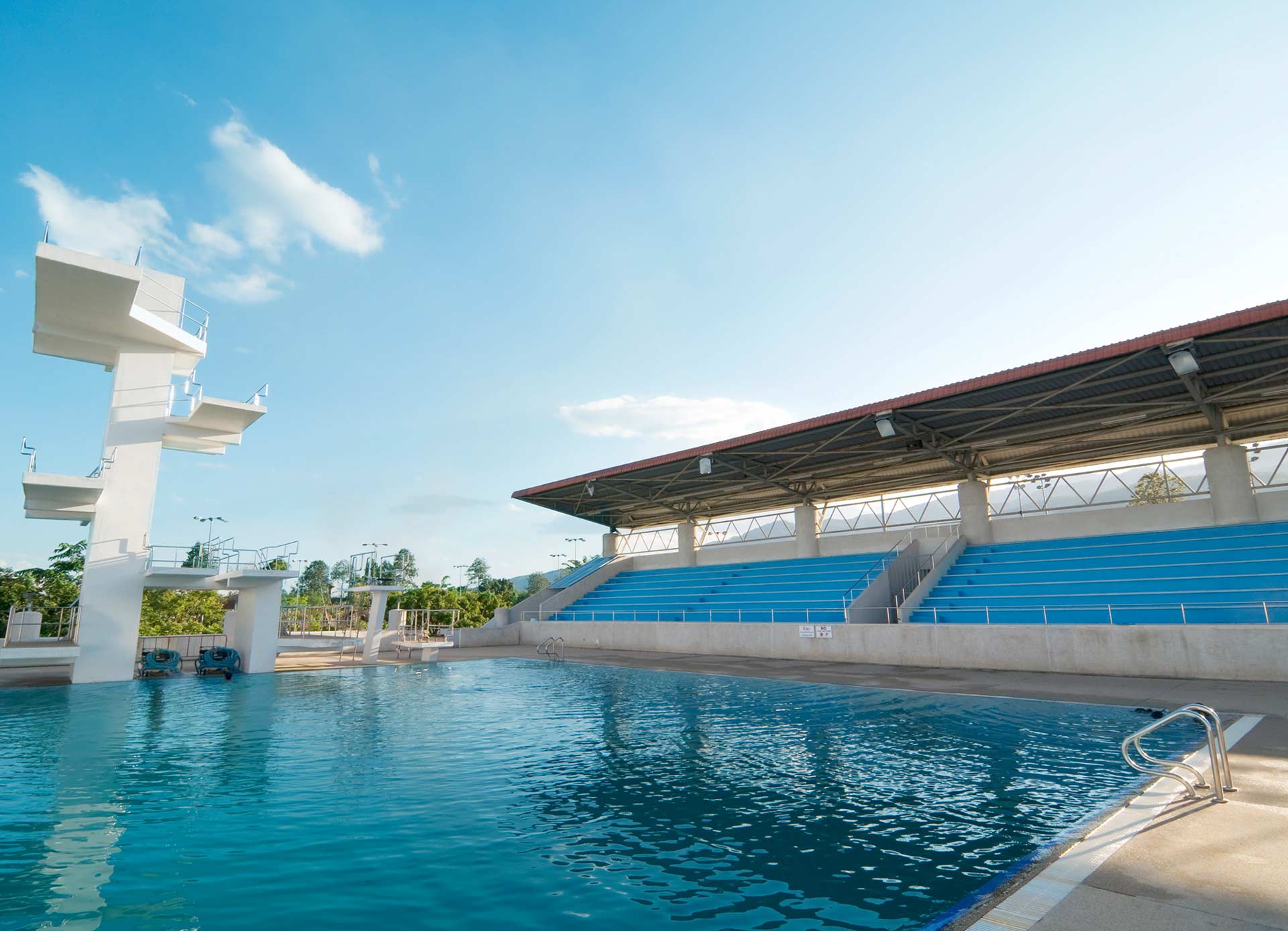 Commercial Pool with High Diving Board