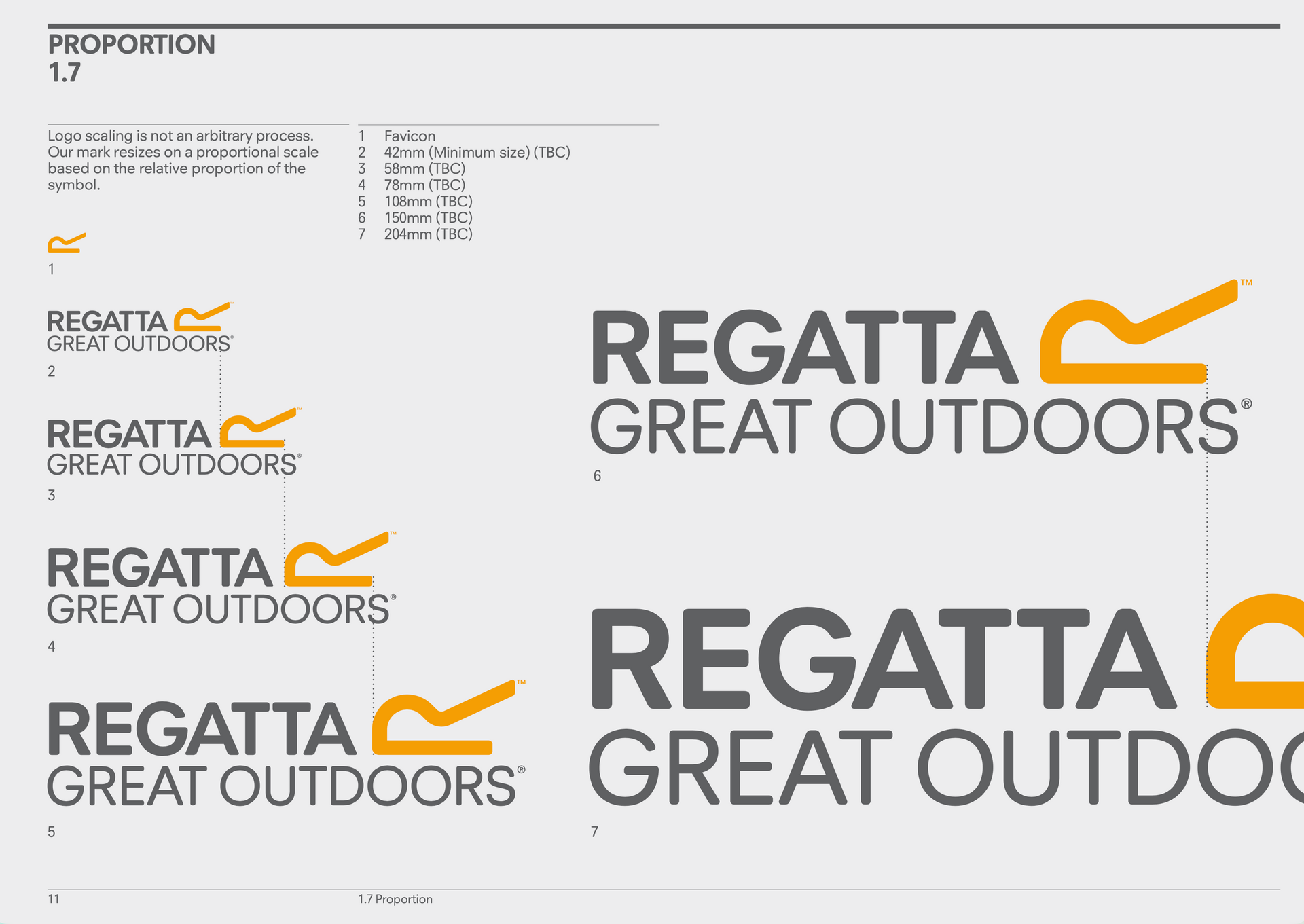 Collage of Regatta Great Outdoors logo variations in gray and orange on a white background