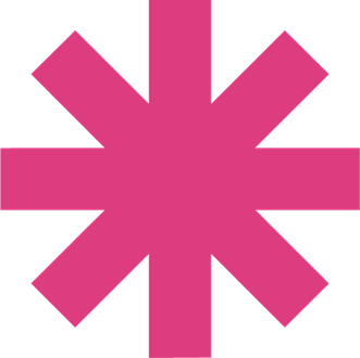 Pink asterisk symbol on a white background.