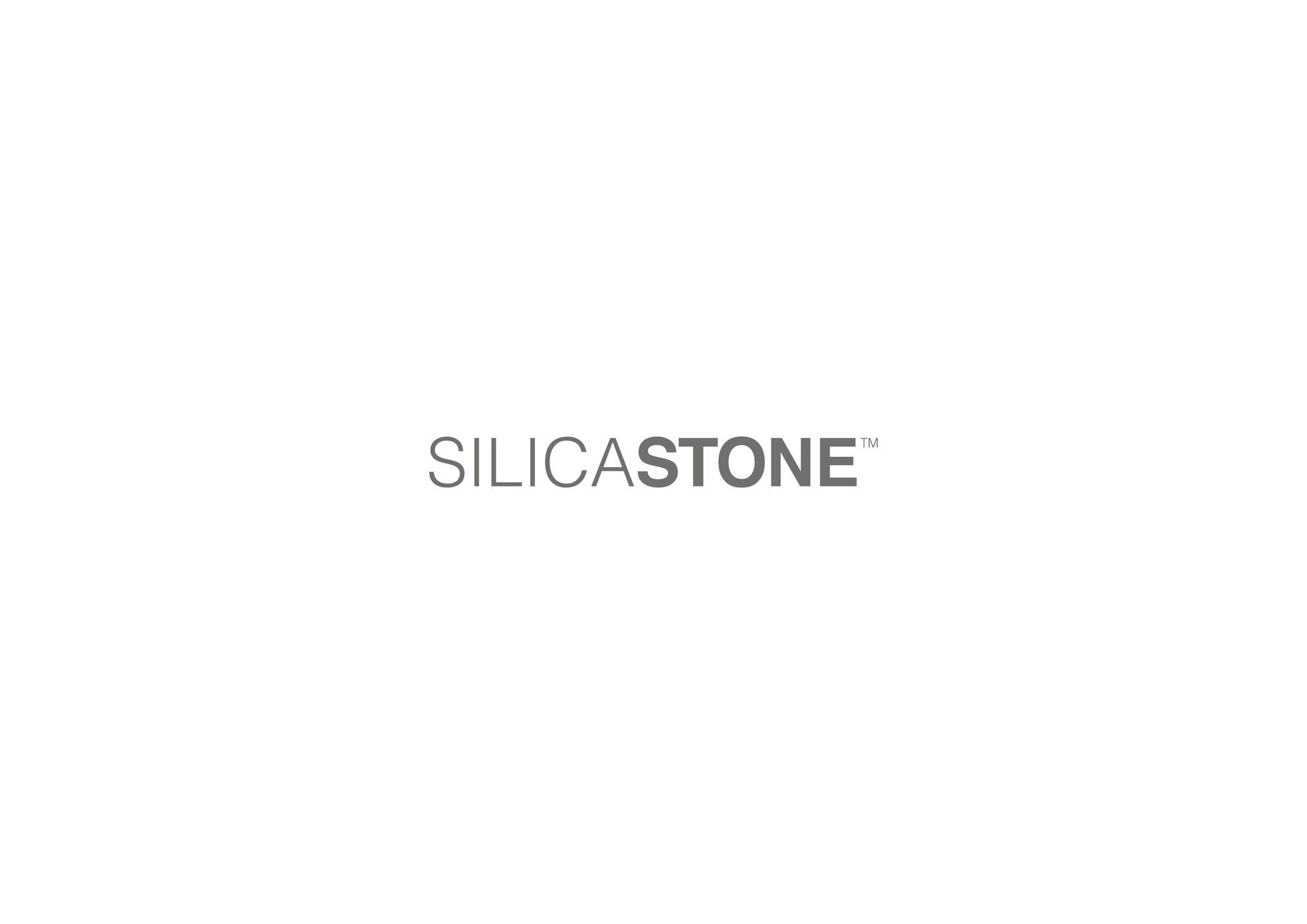 SILICASTONE logo in gray text on a white background