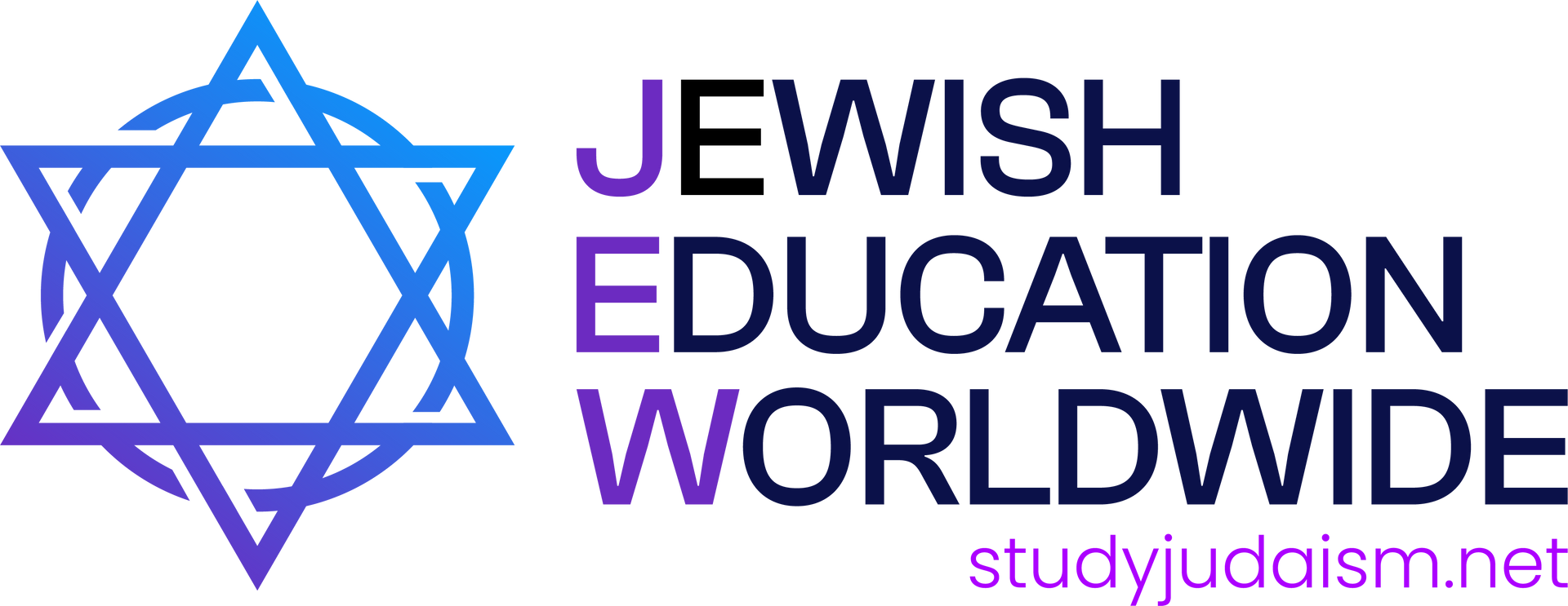 Logo for Jewish Education Worldwide with a Star of David and text.