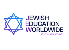 Logo for Jewish Education Worldwide: Star of David, text 
