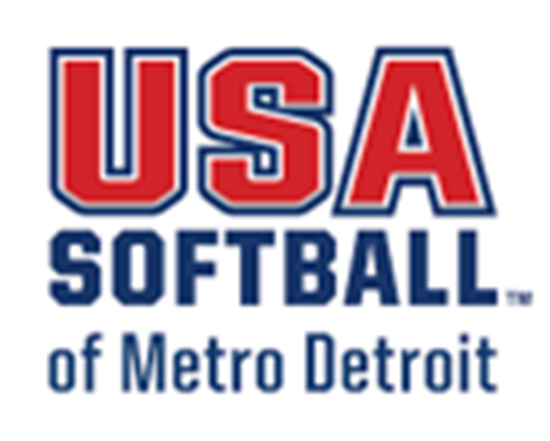 USA Softball of Metro Detroit logo in red, white, and blue