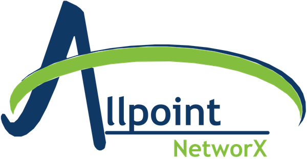 Allpoint NetworX logo in blue and green with a curved green swoosh
