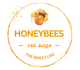 Gold, stylized bee outline with open wings.