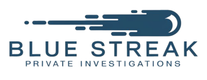 A dark blue logo with a motion-streaking graphic above the text