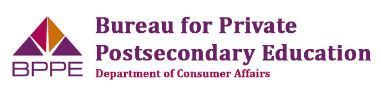 A logo for the bureau for private postsecondary education