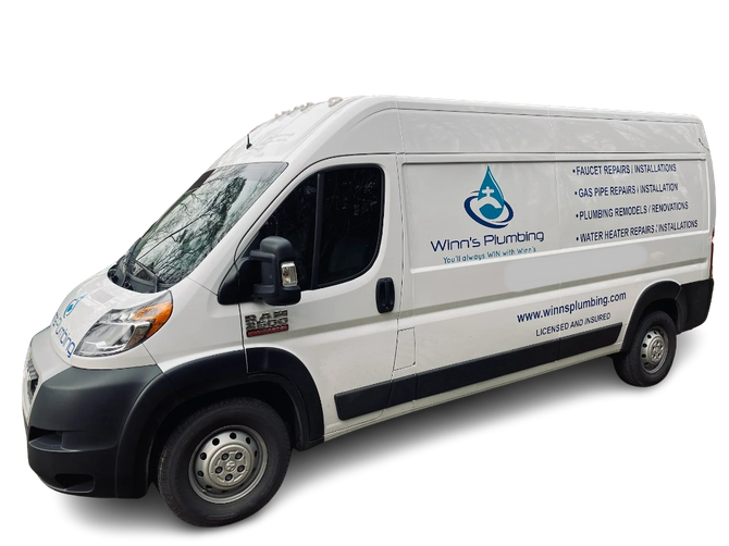 Winn's Plumbing van. Winn's Plumbing van.