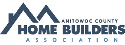 Anitowoc County Home Builders Association logo in navy and gray with house roof icon