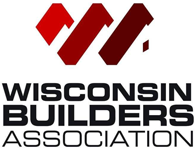 Wisconsin Builders Association logo with red geometric roof icon and black text