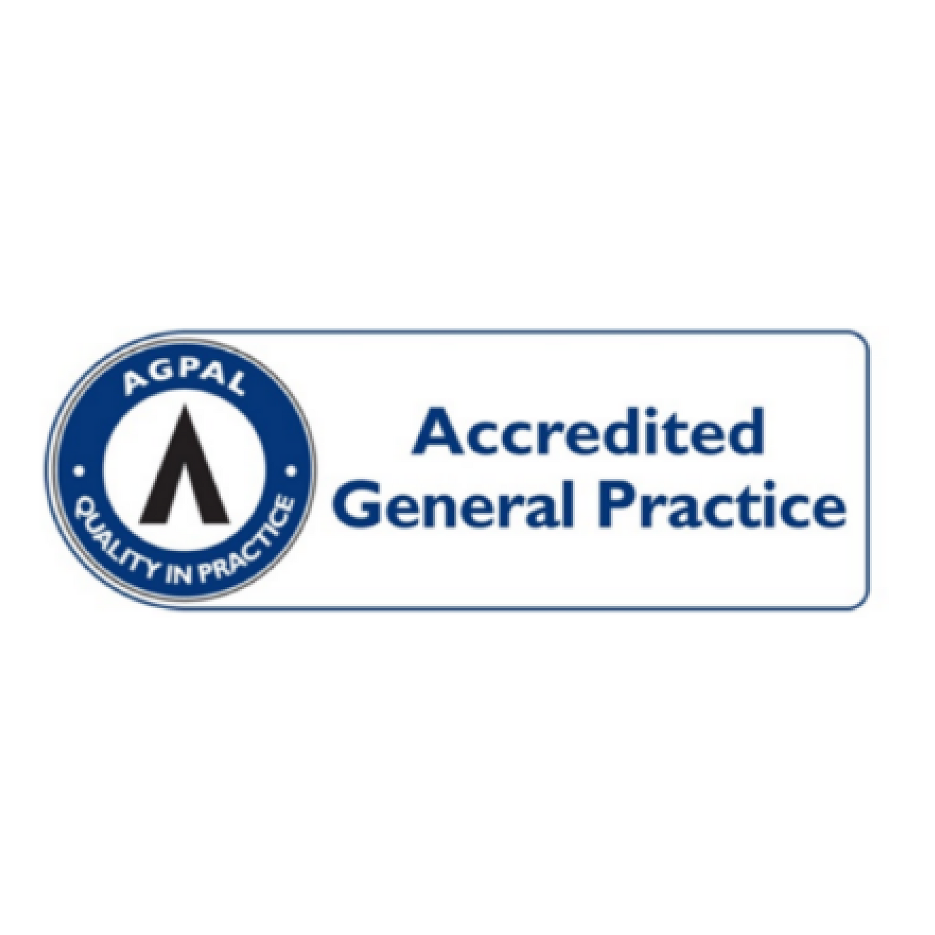 AGPAL accredited general practice logo on a white background.