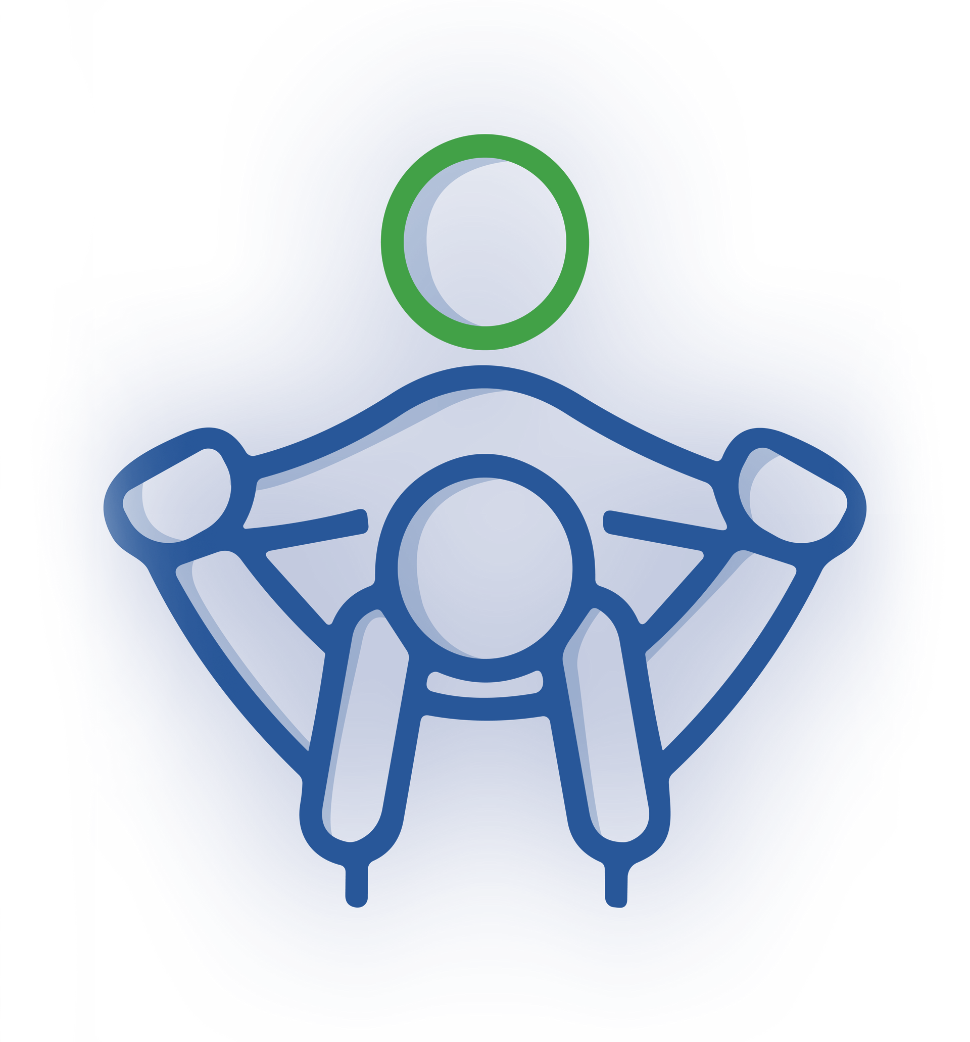 A blue outlined icon shows a person sitting on a motorcycle, with a green circle positioned above their head.