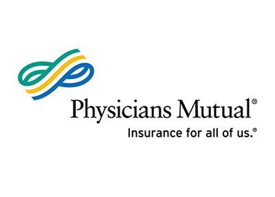 Physicians Mutual logo featuring a stylized infinity symbol in teal, gold, and blue above the company name and tagline.