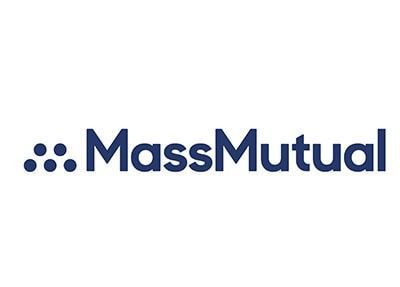 The MassMutual logo consisting of a blue icon of five dots arranged in a triangle next to the company name in blue text.