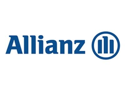 The blue Allianz logo featuring the wordmark and the circular emblem with three vertical bars.