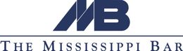 The logo for the mississippi bar is blue and white