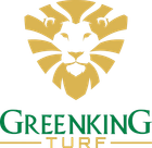 Green lion head logo above the words “GREENKING TURF” in green and gold