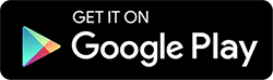 Google Play badge with multicolored play icon on a black background