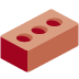Red brick with three holes.