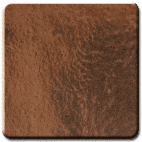 Square tile with a textured, copper-colored surface and rounded corners.