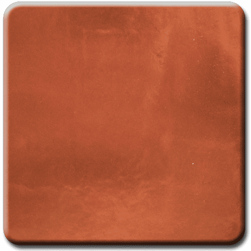 Square terracotta tile with rounded corners, a smooth, glossy texture.