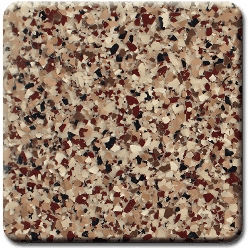 Square tile with a speckled pattern of tan, brown, black, and red flakes.