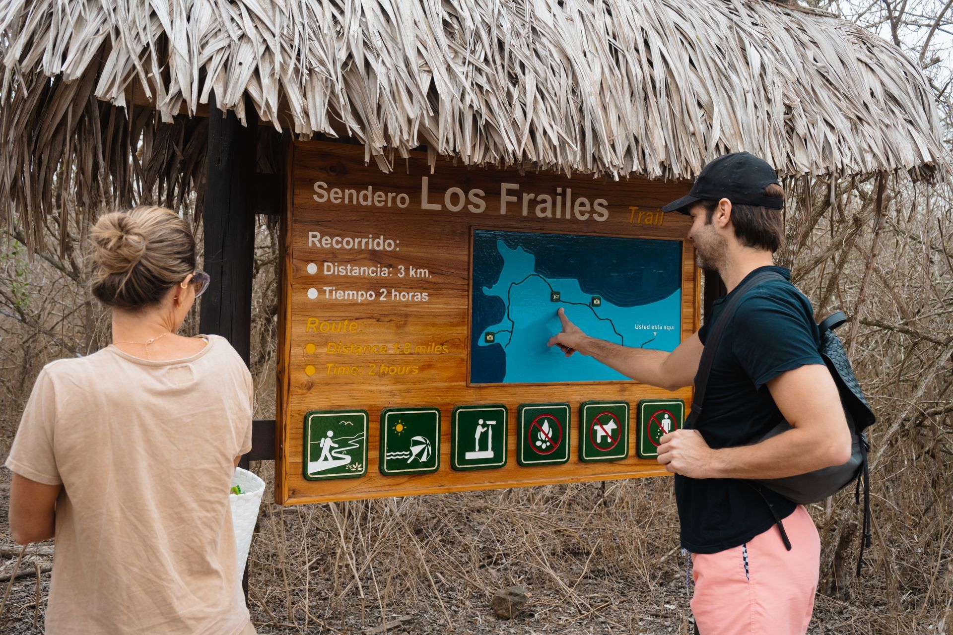 Two people reading a map at the 