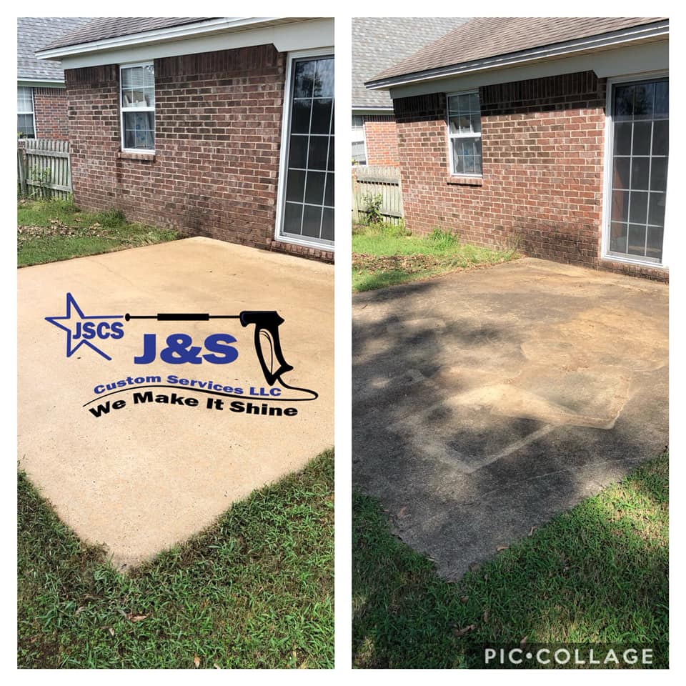 Before and after of patio pressure washing in Arkansas Before and after of patio pressure washing in Arkansas