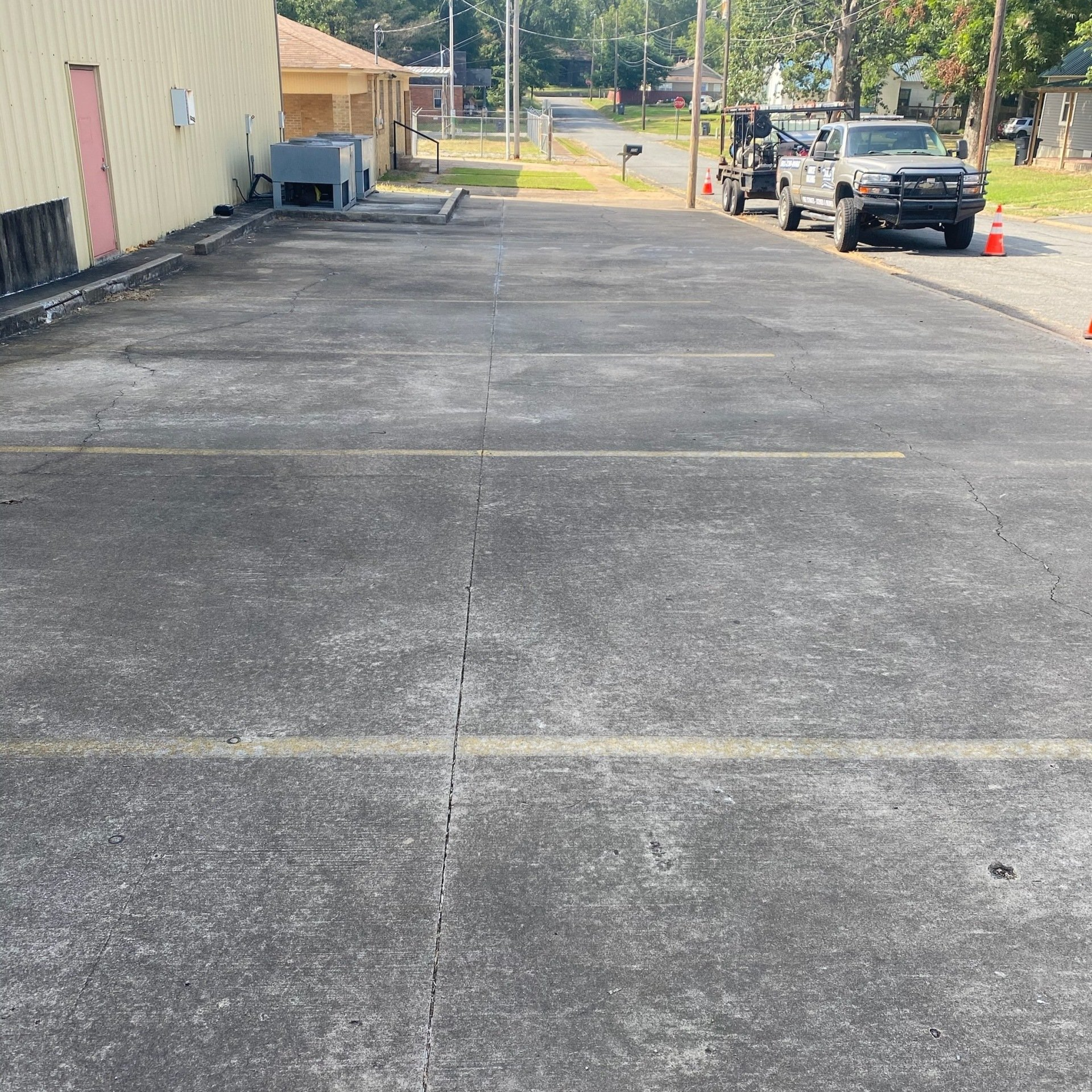 Parking lot on side of business