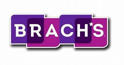 BRACH'S logo in white letters on purple and magenta blocks with a gray shadow