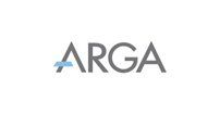 ARGA logo with gray lettering and a light blue accent line
