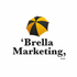 ’Brella Marketing, LLC logo featuring a gold umbrella on a black background.