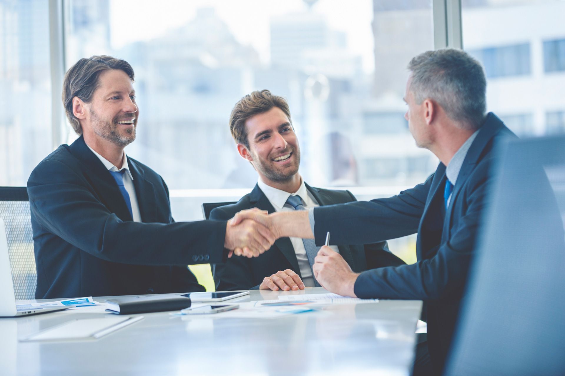 Business Man Shaking Hands — Mount Gambier, SA — Kyrimis Lawyers