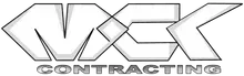 Logo for NSK Contracting, a company with intertwined block letters and the word “Contracting” underneath.