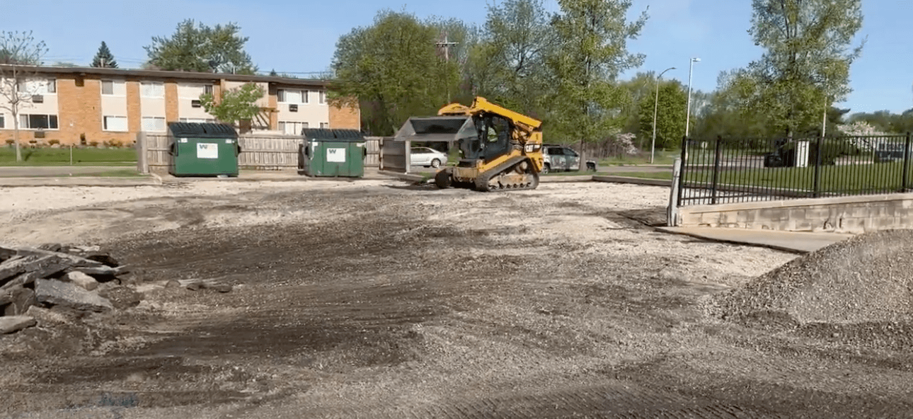concrete company pours a commercial parking lot for a business in gilbert, AZ