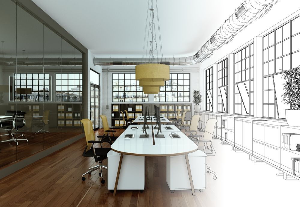 Half-rendered Modern Office — Rowal Constructions in New Lambton, NSW