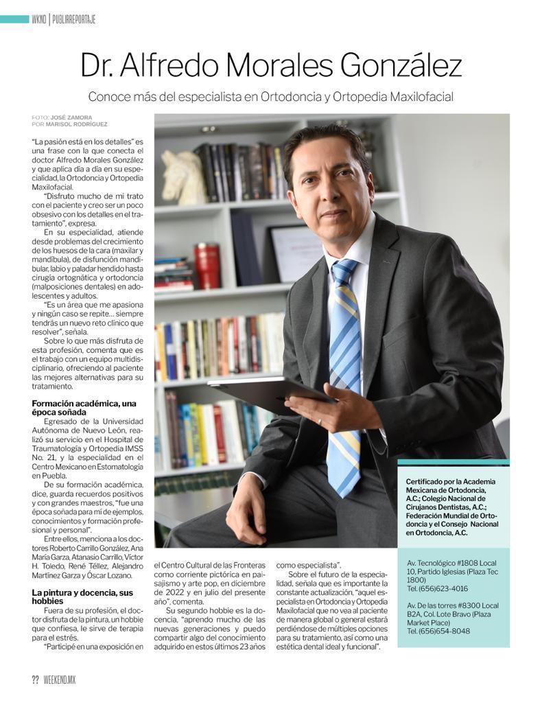 DR. ALFREDO MORALES GONZÁLEZ, ORTODONCISTA