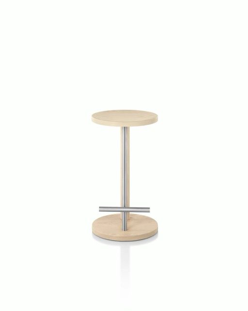 Light wood and metal bar stool on a white background