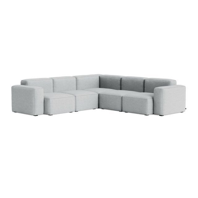 Light gray modular sectional sofa on a white background
