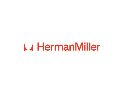 Herman Miller logo in red on a white background
